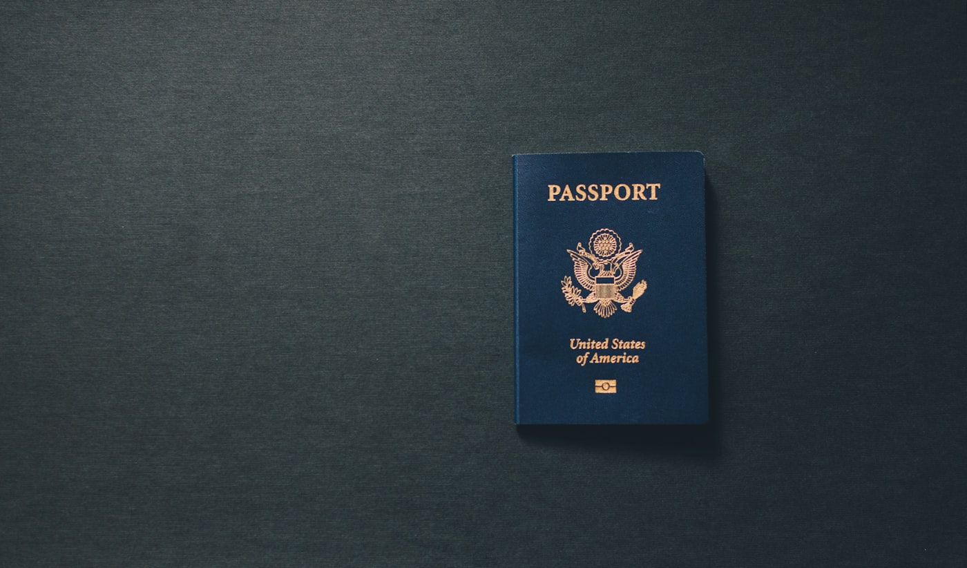 Passport document on a calm surface